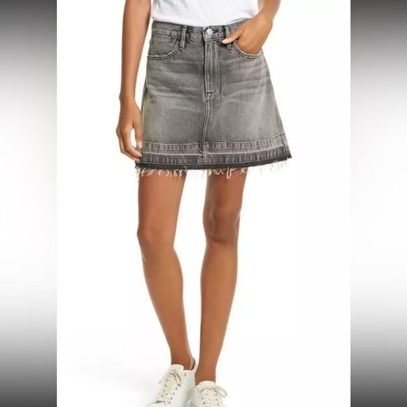 Frame Faded Black 'Broderick Avenue' 'Rigid Re-Release Le High Mini' Skirt - Picture 1 of 8